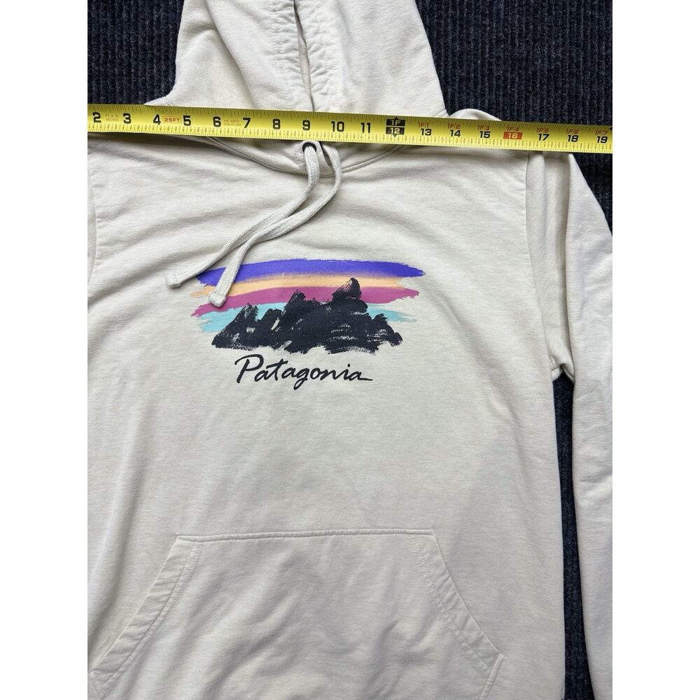 Patagonia Hoodie Women Large Off White Free Hand Fitz Roy Ahnya Pullover - Picture 7 of 12